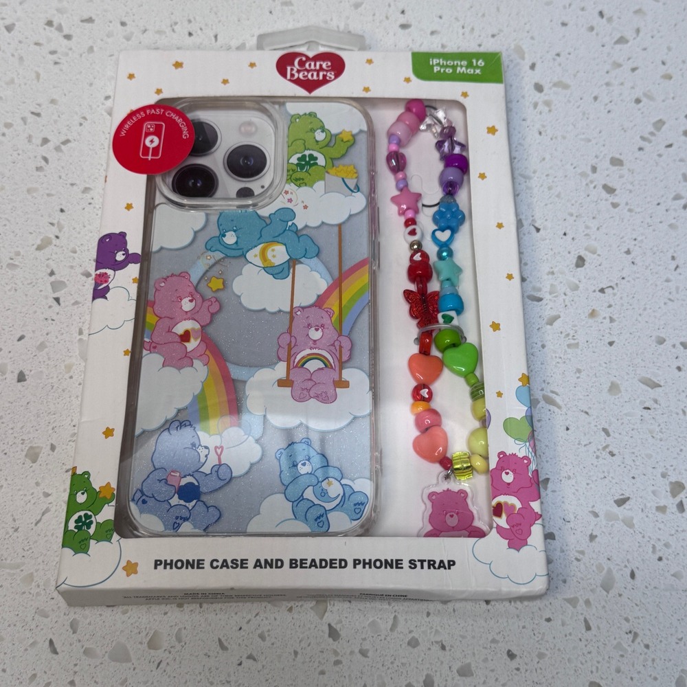 Care Bears for iPhone 16 Pro Max Case and Beaded Phone Strap Set Skinnydip